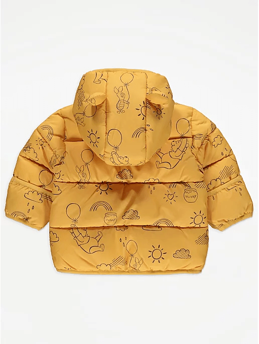 George UK Disney Winnie the Pooh Yellow Hooded Shower Resistant Coat