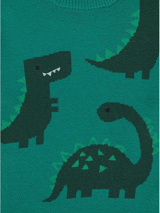 George UK Teal Dinosaur Knitted Jumper