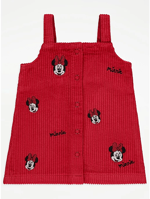 George UK Disney Minnie Mouse Pinafore Dress Bodysuit and Tights