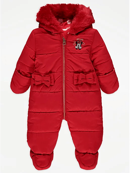 George UK Disney Minnie Mouse Red Hooded Snowsuit