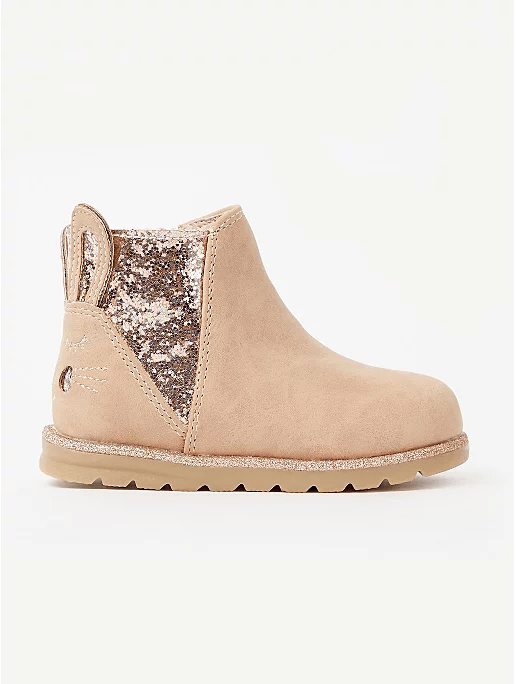 George UK First Walkers Pink Glitter Rabbit Boots