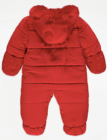 George UK Disney Minnie Mouse Character Print Red Snowsuit